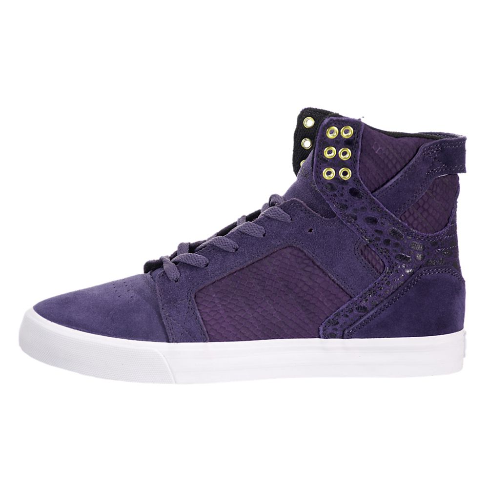 Baskets Montantes Supra SkyTop Violette Purple/Gold-White Homme | SFK-48406829